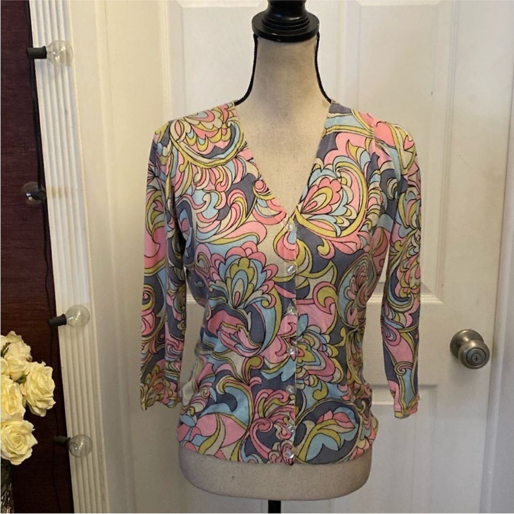 Pierre Cardin Multicolor Paisley Cardigan, M